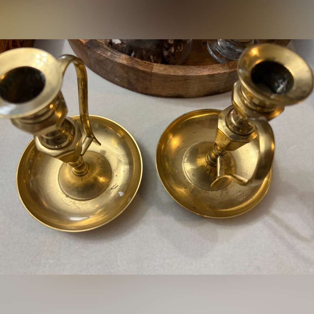 Vintage Brass Candle Holders